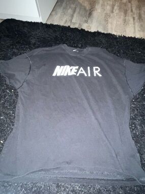Nike Black T-Shirt With White Swoosh Logo
